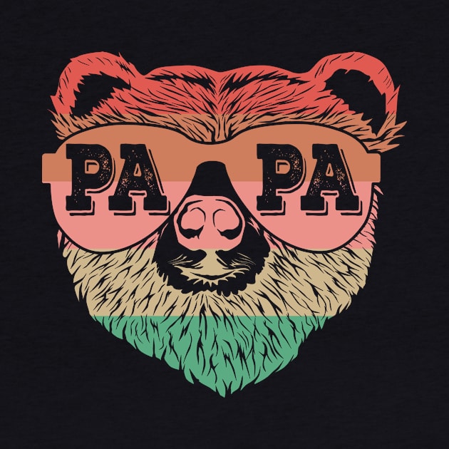 Retro Papa Bear New Dad Father's Day Daddy Birthday Family by SilverLake